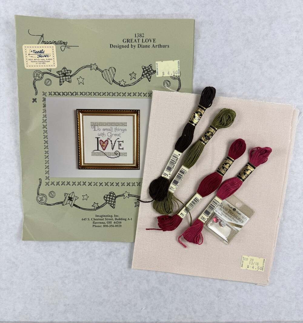 Imaginating Great Love Cross Stitch Kit Diane Arthurs DMC Floss Aida Mill Hill